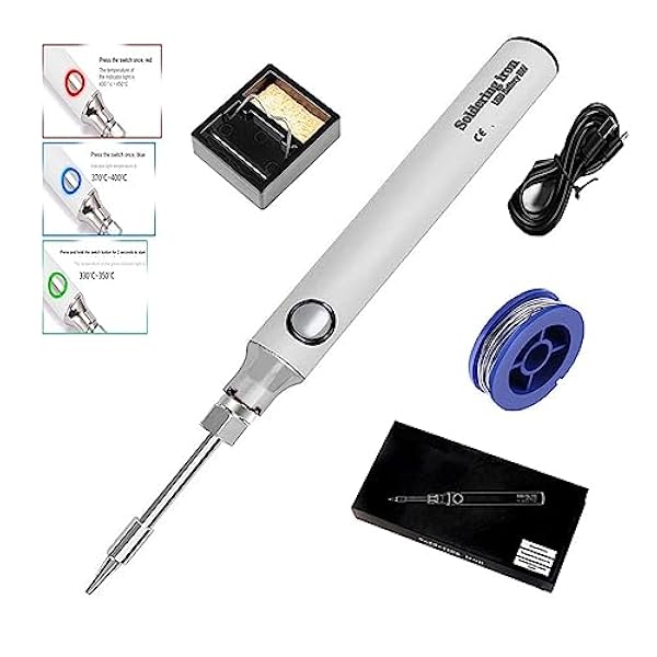 Lödning kit Trådlös Laddning Elektriskt Lödkolv Lödkolv, USB Snabbladdningslitiumbatteri, Bärbara Reparationssvetsverktyg (Color : Grey, Size : 8w)